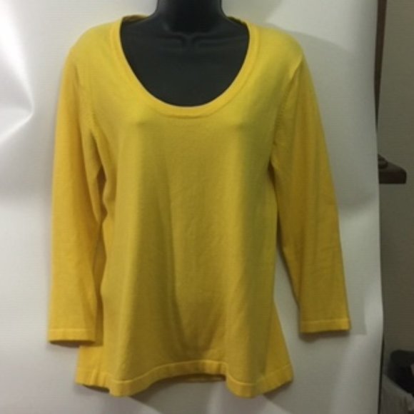 Bamboo Traders Yellow Pullover Sweater (L) - Picture 2 of 4
